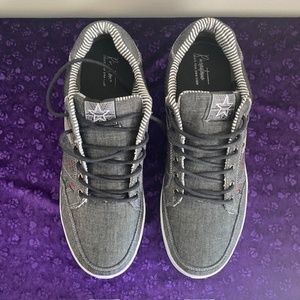 RIVERSTONE Gray White Canvas Laces Sports Men Shoes Size 13 US